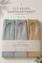 3 Pieces Men's Premium Summer Jogger Linen Trousers