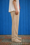 Men's Trend Premium Loose Beige Linen Trousers - 3