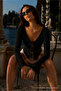 Women's Lace-Up Comfort Black Corset Blouse - 5