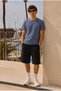 Men's Trend Crew Neck Comfortable Basic Smoked T-Shirt - 2