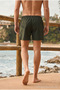 Men's Loose Lined Zippered Trendy Khaki Swim Shorts - 6