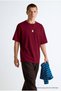 Men's 100% Cotton Premium Casual Loose Burgundy T-Shirt - 3
