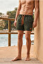 Men's Loose Lined Zippered Trendy Khaki Swim Shorts - 2
