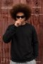 Men's Cotton Anti-Pilling Loose Black Knit Sweater