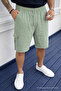 Men's Daily Trend Loose Cargo Pocket A.Green Linen Shorts - 3