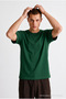 Men's 100% Cotton Premium Casual Loose Green T-Shirt - 4