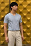 Men's Comfort Short Sleeve Gray V-Neck T-Shirt - 3
