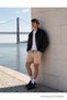 Men's Comfort Fit Elastic Waist Beige Basic Shorts - 3
