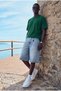 Men's Comfortable Fit Basic Green Short Sleeve T-Shirt - 2
