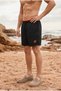 Men's Trendy Summer T-Shirt with Elastic Waist, Black Swim Shorts - 4