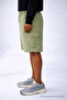 Men's Casual Summer Green Linen Shorts with Cargo Pockets - 3