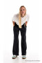 Women's Summer Comfortable Black Linen Trousers with Elastic Waist - 3