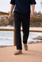 Men's Trend Basic Wide Leg Black Fabric Trousers - 4