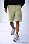 Men's Casual Summer Green Linen Shorts with Cargo Pockets - 6