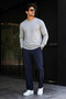 Men's Knitwear Casual Thick Gray Basic Sweater - 6