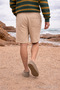 Men's Low Waist Premium Cargo Pocket Beige Linen Shorts - 6