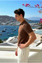 Men's Casual Comfortable Textured Brown Polo Neck T-Shirt - 4