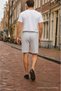 Men's Regular Lace-Up Casual Gray Basic Shorts - 6