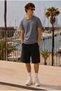 Men's Trend Crew Neck Comfortable Basic Smoked T-Shirt - 5