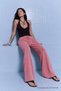 Women's Pleated Pink Palazzo Fabric Trousers - 2