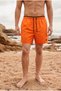 Men's Trendy Summer Orange Swim Shorts with Elastic Waist