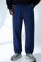 Men's Casual Summer Trend Loose Navy Blue Linen Trousers