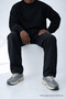 Men's Casual Summer Trend Loose Black Linen Trousers - 5