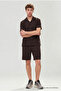 Men's Premium Comfortable Shirt Jogger Linen Shorts Coffee Two-Piece Set