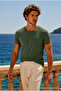Men's Soft Comfort Fit Loose Khaki Cotton T-Shirt - 3