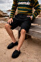Men's Low Waist Premium Cargo Pocket Black Linen Shorts - 5