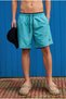 Men's Comfort Fit Lightweight Quick Dry Zipper Pocket Turquoise Swim Shorts - 6