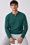 Men's Cotton Striped Anti-Pilling Green Knit Sweater - 3
