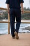 Men's Trend Basic Wide Leg Navy Blue Fabric Trousers - 6