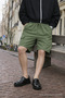 Men's Premium Jogger Relax Cargo Green Linen Shorts with Pockets - 5