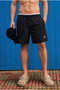 Men's Comfort Fit Lightweight Quick-Dry Zipper Pocket Black Swim Shorts - 6