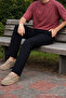 Men's Premium Loose Black Italian Fabric Trousers - 5