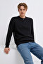 Men's Striped Zippered Black Knitwear Winter Sweater - 4