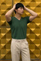 Men's Comfort Short Sleeve Khaki V-Neck T-Shirt - 3