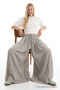 Women's Wide Leg Casual Gray Palazzo Pants - 4
