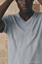 Men's Cotton Flexible Gray V-Neck T-Shirt - 6