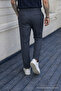 Men's High Waist Regular Fit Smoked Fabric Trousers - 6