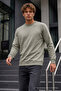 Men's Long Sleeve Khaki Knitwear Winter Sweater - 4