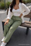 Women's Premium Jogger Relax Fit Summer Green Linen Trousers - 5