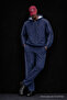 Men's Loose Tracksuit Navy Blue Raincoat Windbreaker Two-Piece Set - 5