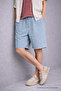 Men's Premium Loose Cargo Pocket A.Blue Linen Shorts - 2