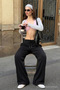 Women's Trend High Waist Black Palazzo Trousers - 3