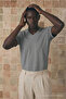 Men's Cotton Flexible Smoked V-Neck T-Shirt - 4