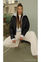 Women's Casual Textured Palazzo Ecru Linen Trousers - 5