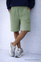Men's Casual Summer Cargo Pocket A.Green Linen Shorts - 2