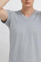 Men's Casual Comfortable Gray V-Neck T-Shirt - 6